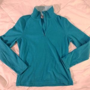DanskinNow Women's Turquoise Fleece Pullover with Zipped Collar
